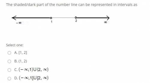The shaded/dark part of the number line can be represented in intervals as