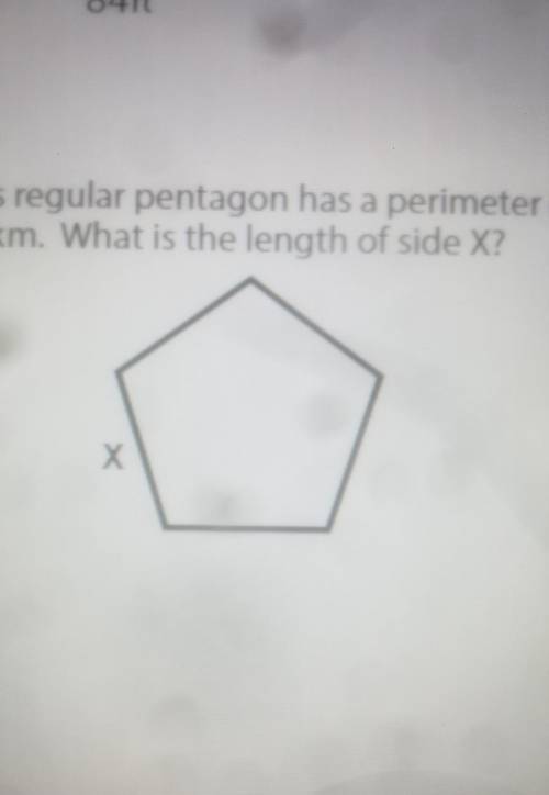 This regular pentagon has a perimeter of25 km. What is the length of side X?Х​