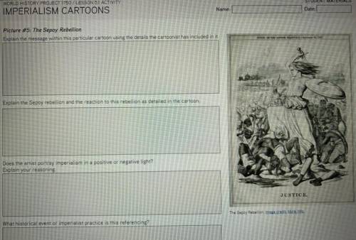 ASAP I need help in all of this please 
The sepoy rebellion cartoon