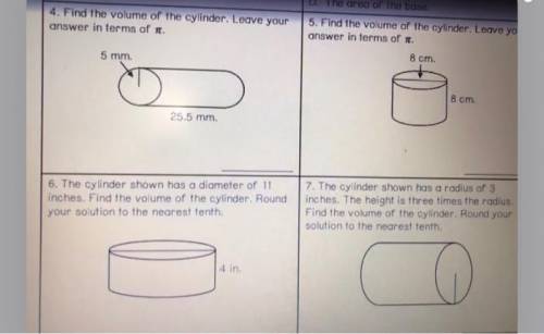 The cylinder shown has a diameter of 11 inches. Find the volume of the cylinder. Round your solutio