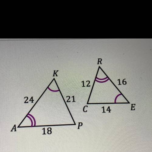 Are the two polygons similar?
If they are write a similarly statement