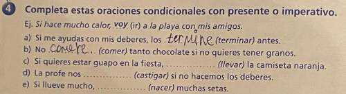 SPANISH!!!

HELP ME PLZ,IF U KNOW HOW TO DO THIS
P.S. I DONT KNOW IF MY FIRST TWO ANSWERS R RIGHT