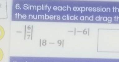 6. Simplify each expression then order the expressions in descending order. To order the numbers cl