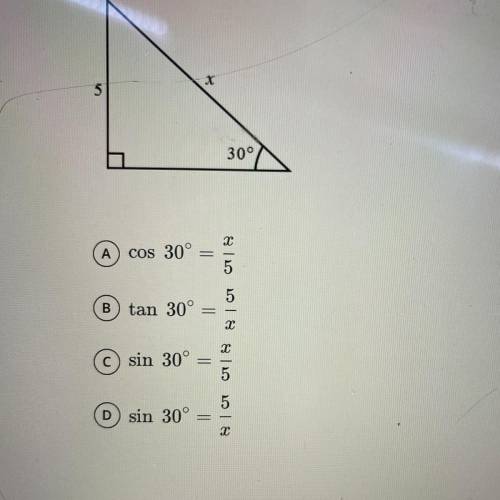 Part A

Which equation can we use to find the length of the side labeled x?
Part B
What is the val