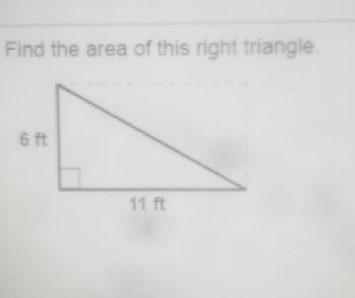 Find the area of this right triangle and explain how you got the answer