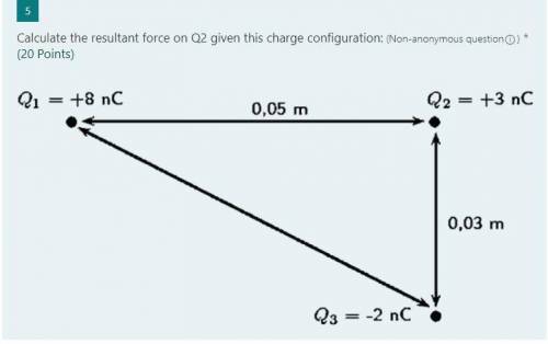 Calculate the resultant force on Q2 given this charge configuration: