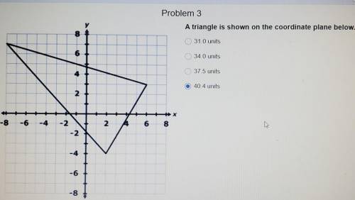 A triangle is shown on the coordinate plane below please help