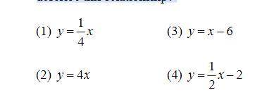 please help 30 points !! in a proportional relationship when Y=2 when X=8 Which of the following eq