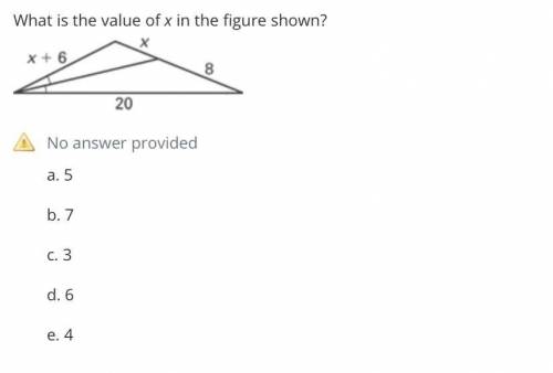 What is the value of x in the figure shown?