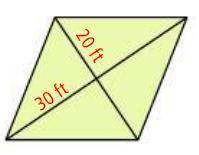 The diagram of the kickball field below is a rhombus. What is the perimeter of the field?
