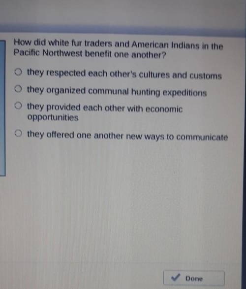How did white fur traders and American Indians in the Pacific Northwest benefit one another ?

PLZ