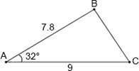 Find the area of ΔABC.

A) 
18.6
B) 
37.20
C) 
29.77
D) 
21.93