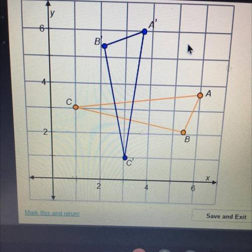 What is the equation for the line of reflection?

X equals 3, Y equals 3, Y equals X, X Equals six