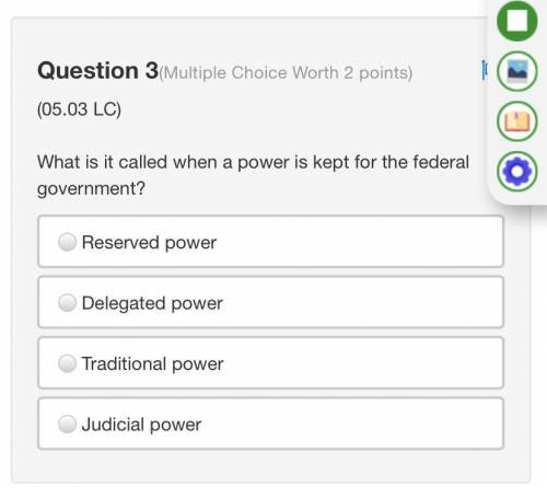 What is it called when a power is kept for the federal government?