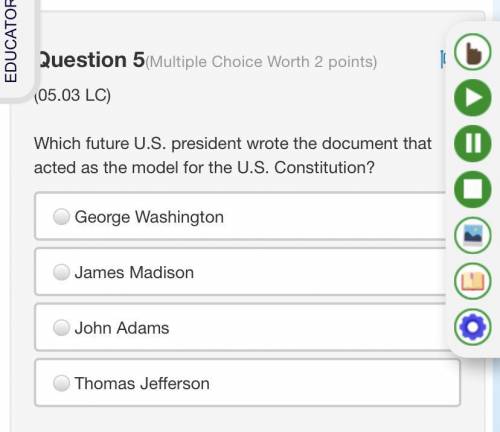 Which future U.S. president wrote the document that acted as the model for the U.S. Constitution?