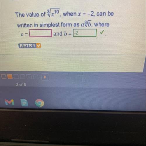 Help I have this question and I don’t know what the value of a would be