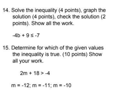 Show your work on the 2 questions shown in the picture.