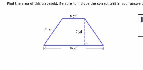 Find the area of this trapezoid. Be sure to include the correct unit in your answer.