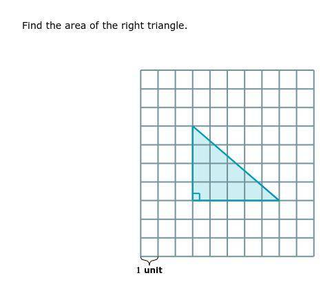 Find the area of the right triangle.