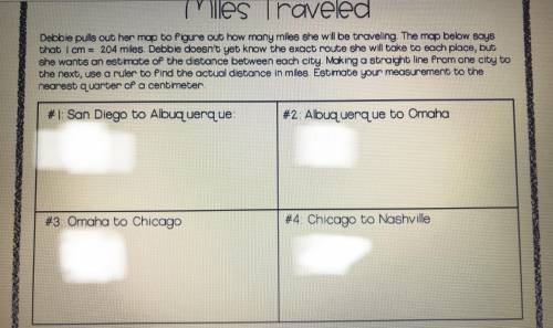 PLEASE HELP

We need to know total number of miles and 
we need to know the distance (in miles