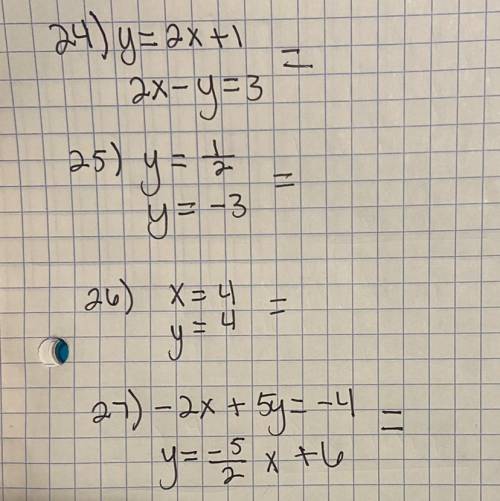 Identify if each are parallel, perpendicular, or neither.