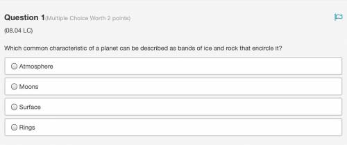 Which common characteristic of a planet can be described as bands of ice and rock that encircle it?