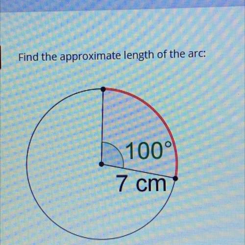 Find the approximate length of the arc
