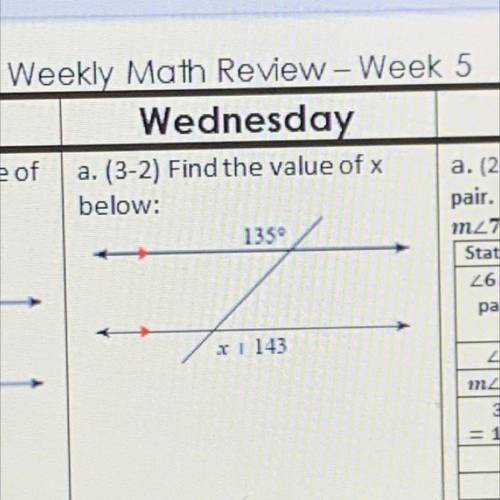 A. (3-2) Find the value of x
below: