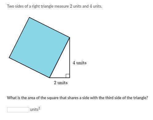 Two sides of a right triangle measure 7 units and 3\ units.

What is the area of the square that s