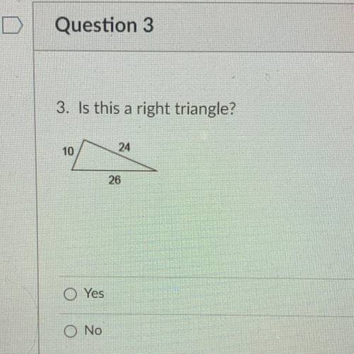 Is this a right triangle?
