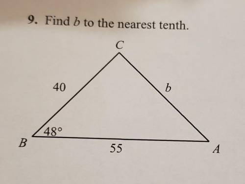 We're working on law of sines and cosines can anyone help me on this question? its a review packet
