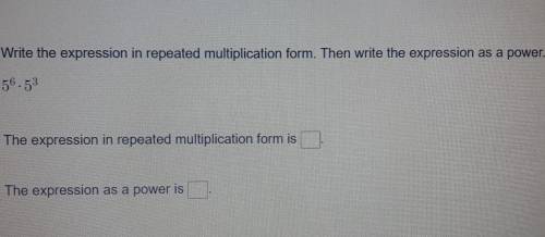 Write the expression in repeated multiplication form then write the expression as a power ​