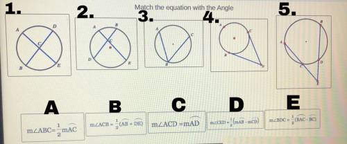 Someone pls help Match each equation with one of the angles.