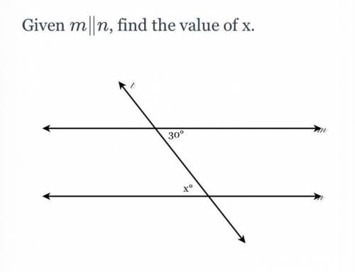Given m∥n, find the value of x.