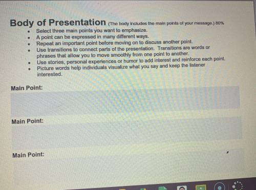 I will mark you as BRAINLIST

Read the direction listed below “Body of Presentation”!
please give