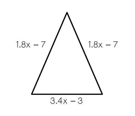 Write an expression for the perimeter of the triangle shown below: