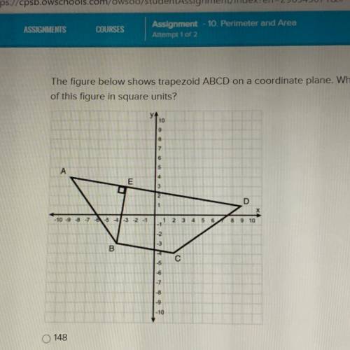 The figure below shows trapezoid ABCD on a coordinate plane. Which of the following expressions rep