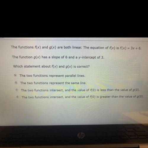 Which statement about f(x) and g(x) is correct ?