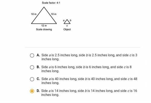 ¨Use the given scale factor and the side lengths of the scale drawing to determine the side lengths