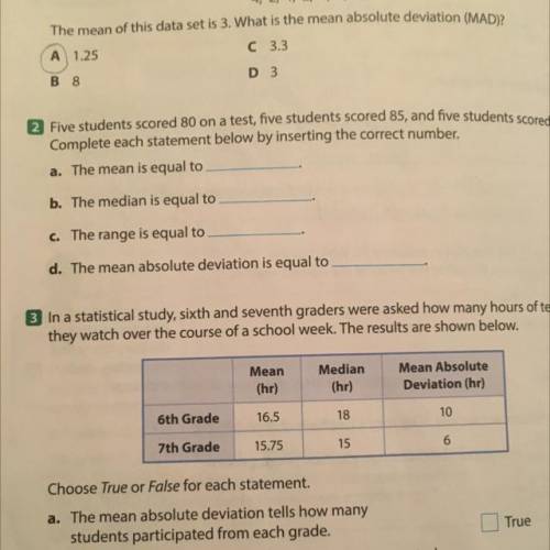 Help pls Questions 2 Five students scored 80 on a test, five students scor