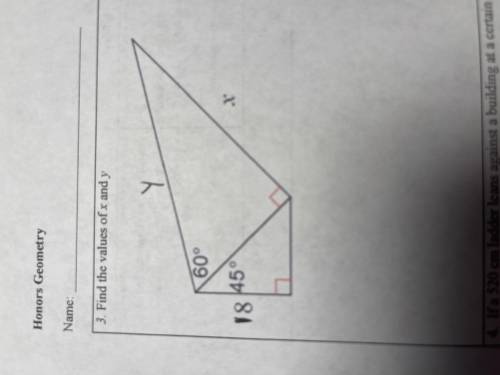 Find the values of x and y