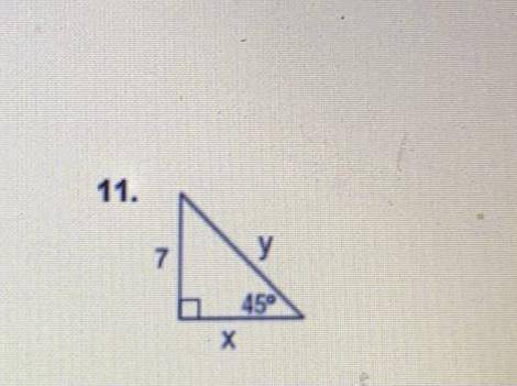 Look at the image above.

Find the “x” & “y” in this problem.
Make sure to explain your steps