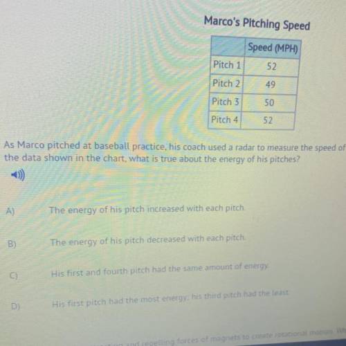As Marco pitched at baseball practice, his coach used a radar to measure the speed of his first fou