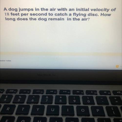 A dog jumps in the air with an initial velocity of

18 feet per second to catch a flying disc. How