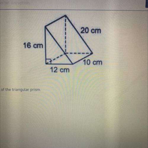 Find the lateral surface area of the triangular prism.

A)
420 cm?
B)
480 cm?
c)
540 cm
D)
620 cm
