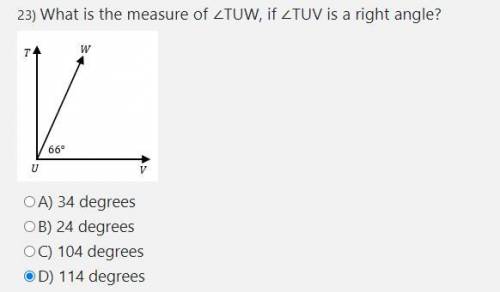What is the measure of ∠TUW, if ∠TUV is a right angle?