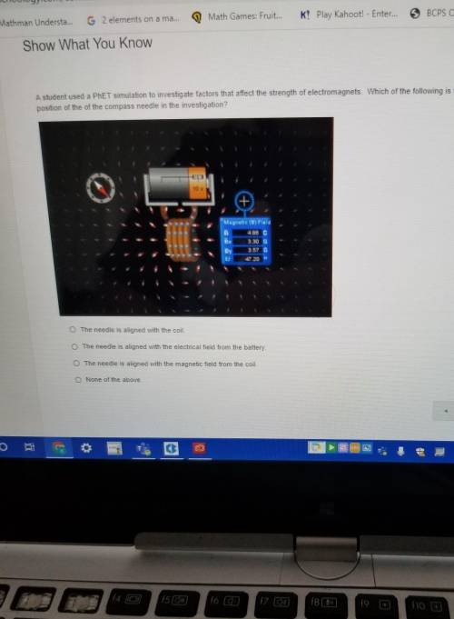 A student used a PhET simulation to investigate factors that affect the strength of electromagnets.