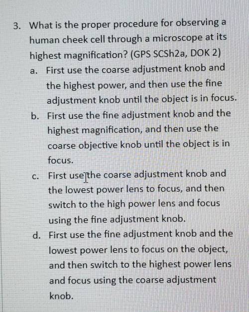 what is the proper procedure for observing a human cheek cell through a microscope at its highest m