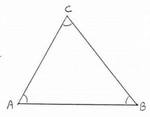 Triangle ABC has angle measures as noted below. Please note this triangle is not drawn to scale, an