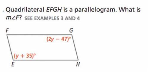Please find the measure of angle F